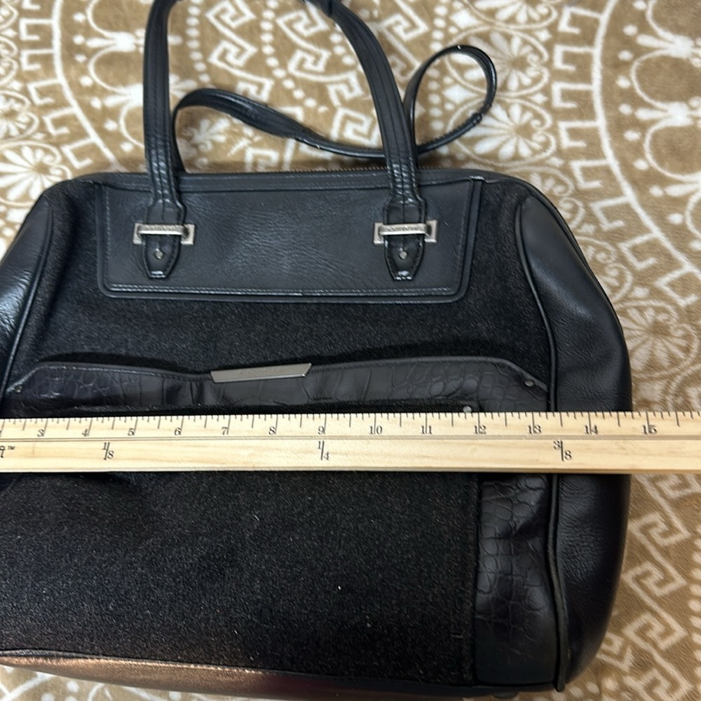 COACH Taylor Bowler Satchel WOOL/LEATHER Black MSRP 498 - Picture 12 of 14